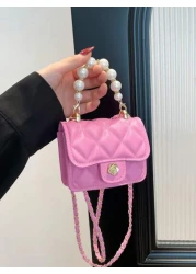 1pc Versatile Stylish Retro Crossbody Small Square Bag Mini Bag Fashion Chain Shoulder Crossbody Bag Popular New Texture Rhinestone Chain Lipstick Shoulder Crossbody Small Bag