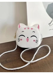 حقيبة كتف صغيرة أنيقة للفتاة الصغيرة مصنوعة من الجلد ومزينة بسحاب مناسبة للاستخدام اليومي في جميع الفصول