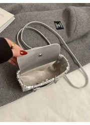 New Sequin European And American Style Pendant Chain Handbag Crossbody Bag Phone Pouch Mini Square Bag