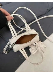 Fashion Bow Mini Handbag Solid Color Cute Small Crossbody Bag Lipstick Pouch