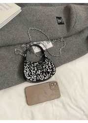 Fashionable Sparkling Mini Handbag Cute Crossbody Bag Adorable Mini Shoulder Bag Essential Holiday Gift