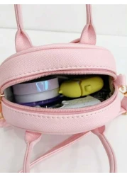 حقيبة يد مع سحاب من البولي يوريثان بشكل فراشة وألوان حلوة أميرية على الطراز الكوري والفرنسي، تصميم فريد ومميز