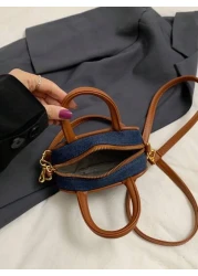 Mini Canvas Bowling Bag Vintage Style Handbag Mainly Used For Hanging Decorations Low Practicality Due To Small Capacity