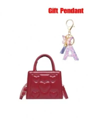 1pc Vintage Heart Quilted Handbag Casual Shoulder Crossbody Bag For Daily Use 1pc Purple Gift Pendant