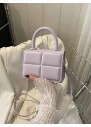 1pc High Grade Small Bag Girls Bag Versatile Chain Messenger Bag Popular Retro Mini Handbag Plaid Small Square Bag New Fashion Niche Design Messenger Bag Girls Bag Popular Versatile Messenger Bag Is V