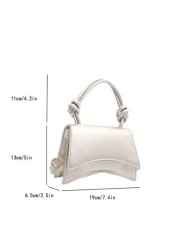 1pc New All Match Fashion Simple And Beautiful Solid Color Handbag Shoulder Crossbody Small Square Bag For Girls Cute Dopamine Mini Wallet Lipstick Bag For Girls Small Fragrance Style Princess Handbag