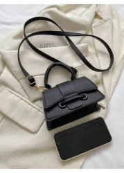 A Mini Niche Elegant Pu Material Solid Color Simple Casual And Versatile Flip Handbag Lipstick Bag That Can Be Worn On One Shoulder Across The Body Suitable For Daily Use Going Out Traveling Vacationi