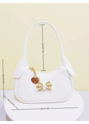 Rhinestone Pearl Bow Decor Girls Handbag New Autumn Winter Fashion Kid s Mini Bag Princess Style Coin Purse Cute Tote Bag Christmas Gift Birthday Present Candy Bag Lipstick Case Accessory Pouch Snack