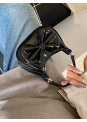 New Bowknot Mini Semi Circle Handbag Fashion Crossbody Bag Bowknot Super Small Lipstick Pouch Bowknot Coin Purse