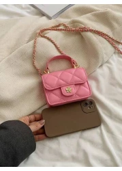 New Fashionable Mini Square Handbag With Embroidered Design