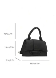 1pc Retro Korean Style Handbag Personalized Fashion Simple Temperament Shoulder Crossbody Small Square Bag Pu Material Magnetic Buckle Closure Adjustable Shoulder Strap Suitable For Teenagers Shopping
