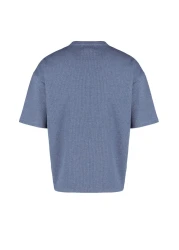  Collection تي شيرت Indigo كبير الحجم/واسع بأكمام قصيرة ومزخرف أساسي TMNSS22TS00049