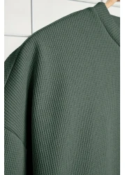  Collection Oversize Cut Waffle T-Shirt - Textured Short Sleeve Tmnss22Ts00049