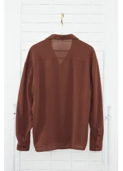  Collection Apaş Collar Oversize Summer Linen Look Shirt - TMNSS23GO00053