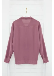  Collection قميص صيفي كبير الحجم من الكتان ذو طية صدر السترة - بلوم TMNSS23GO00053