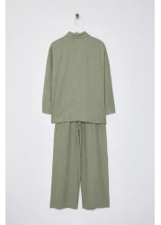  Collection Light Khaki Woven Bottom-Top Suit Twoss24Au00095