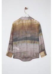  Collection Multicolor Color Transition Chiffon Fabric Regula Regular Fit Woven Shirt Twoss25Go00037