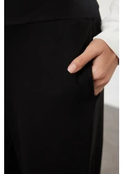  Collection Extra High Waist Black Wide Leg Trousers - Twoaw25pl00026