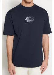  Collection Oversize Black PrinTed CoTTon T-Shirt - TMNSS23TS00261