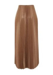  Collection Mink Pleated Maxi Flexible Knitted Skirt TWOSS24ET00041