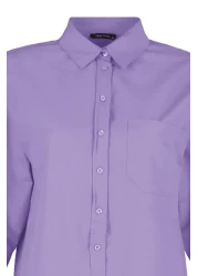  Collection Light Purple Single Pocket Boyfriend/Wide Fit Cotton Woven Shirt TWOAW20GO0115