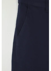  Collection Navy Blue Regular Fit Basic Chino Flexible Gabardine Pants Tmnss25Pl00019