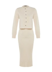  Collection Knitwear Basic Stone Midi Dress - Twoss23El00738