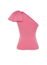 Collection Pink Single Sleeve Bow Detailed Knitwear Blouse Tprss22Bz0166