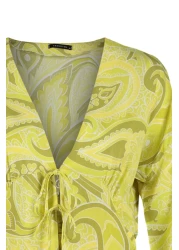  Collection Ethnic Pattern Viscose Pajamas Set - with Binding/Bow Detail, Multicolor Shorts Thmss23Pt00165