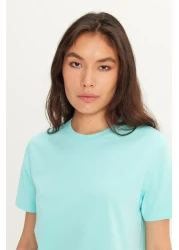 AC&Co / Altınyıldız Classics Men's TurquoiseSlimFit Crew Neck 100% CottonBasicT-shirt