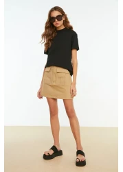  Collection تي شيرت أسود بياقة واقفة 100% قطن - TWOAW20TS0096