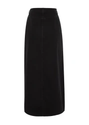 Collection Black Button Closure Denim Jeans Skirt TCTSS23EE00024