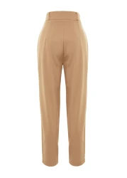  Collection Mink Carrot High Waist Polyviscose Woven Fabric Pants Twoss22Pl0280