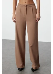  Collection بنطال مطوي بأرجل واسعة بلون المنك - TWOSS21PL0189