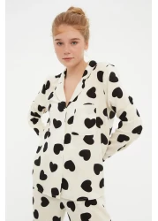 Collection Ecru Heart Viscose Woven Pajamas Set Thmaw21Pt0936