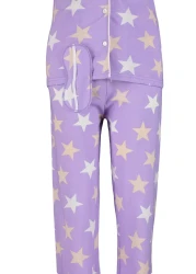  Collection Lilac Star Print Knitted Pajamas Set with Sleep Headband - Thmss21Pt0786