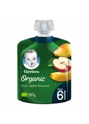 Gerber Organic Pear, Apple and Banana Puree, 90g