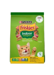 Purina Friskies Indoor Delights Flavours of Salmon, Tuna, Chicken, Beef and Vegetables Adult Dry Cat Food, 1kg