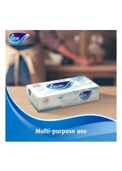 فاين مناديل الوجه الناعمة الكلاسيكية المعقمة بطبقتين - أبيض - 150 ورقة حزمة من 5