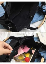 Large Capacity Canvas Tote Bag With Multiple Pockets For Casual Use Simple Canvas Tote Bag Wide Strap Crossbody Bag Multi Pockets Handbag for Travel