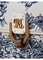 2025 Fashion New Women Bag High Quality Luxury Niche Design High End Embroidered Leather Small Square Bag White Exquisite Elegant Handbag Shoulder Messenger Bag Special Lock Design