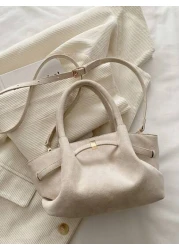 Vintage Matte Tote Bag For Women New Autumn Winter Simple Commuting Handbag Stylish And Elegant Shoulder Underarm Bag