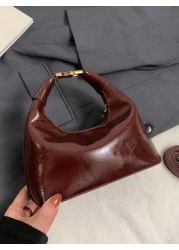 Retro Waxed Leather Burgundy Red Handbag Niche Design And Good Looking Crossbody Bag High End Texture Classic And Elegant Shoulder Bag Versatile For Daily Use Suitable For Daily Matching Photo Shoots
