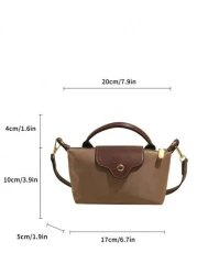 1pc Women Casual Tote Bag Solid Color Shoulder Bag Boston Style Crossbody Handbag