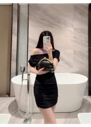 Moonlit Eve Bag 1pc Fashion Metal Sphere Decor Party Handbag European American Style Luxury Leather Clutch Purse Elegant Sophisticated Wedding Gala Bag Suitable For Wedding Prom Formal Events Formal D