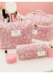 3pcs Set Makeup Bag Makeup Pouch Cosmetic Bag Travel Makeup Bag Home Makeup Bag School Makeup Bag Dorm Makeup Bag Travel Essentials Large Capacity Makeup Bag Women Makeup Bag Cosmetic Storage Bag Trav