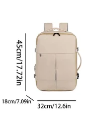 New Fashionable Simple Solid Color Large Capacity Backpack For Business Travel Luggage Bag Short Distance Multi Pocket Business Computer Bag Commuter Backpack