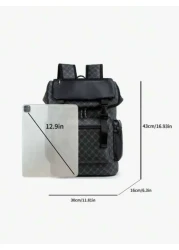 Men s Black Floral Flap Backpack Large Capacity Business Commuter Computer Bag Multi Pocket For Outdoor Activities Camping Gym Yoga Biking Perfect Gift For Men Essential For Students Backpack For Trav