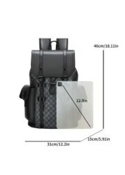 Men PU Floral Vintage Backpack Large Capacity Business Commuter Bag Stylish Casual Travel Laptop Bag Perfect Gift For Men Suitable For Students And All Occasions Lightweight Portable Design For Quick