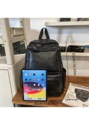 14 7inch Laptop Backpack Large Capacity Rucksack For School Teenagers Boys Men PU Leather Backpacks Male Schoolbag